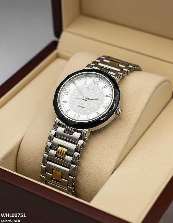 Round Black Bezel Women's Watch