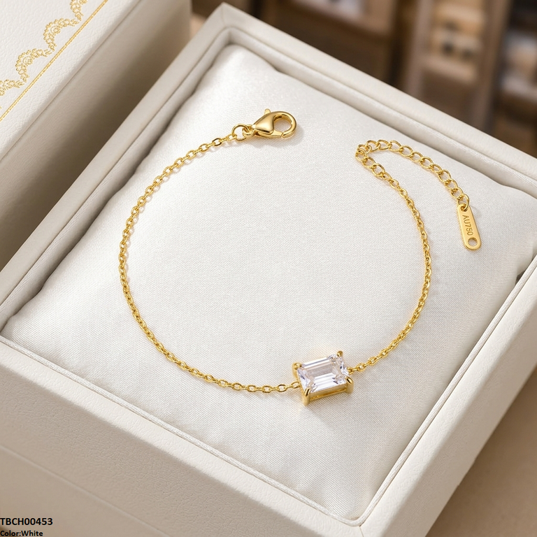 Stainless Steel Square Stone Bracelet