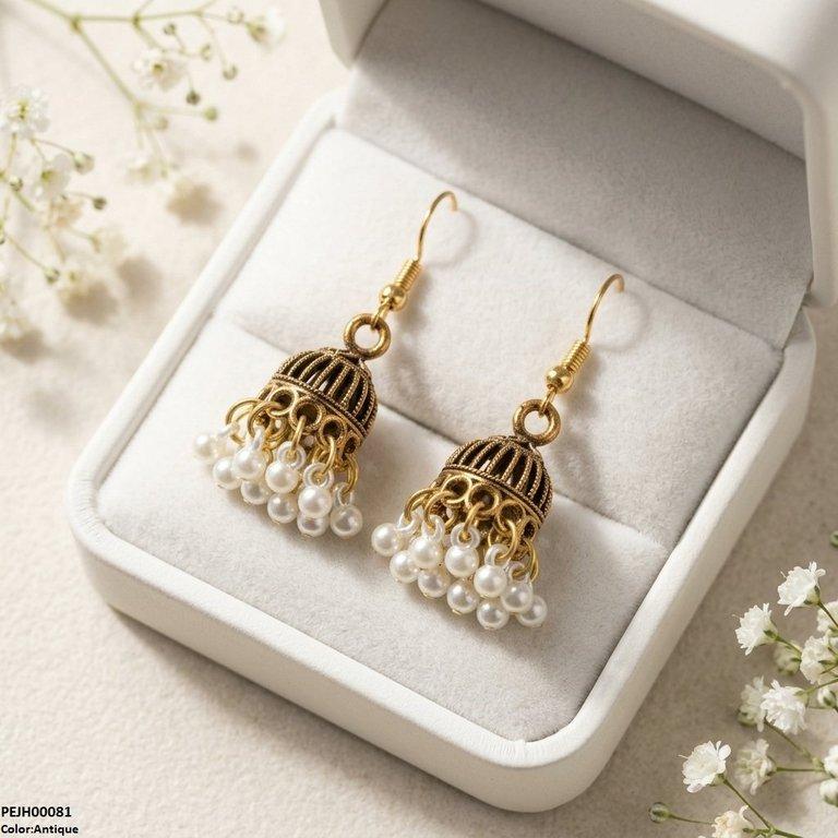 Round Pearl Drop Jhumki