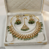 Marquise Flower Pearl Drop Rajwari Necklace Set