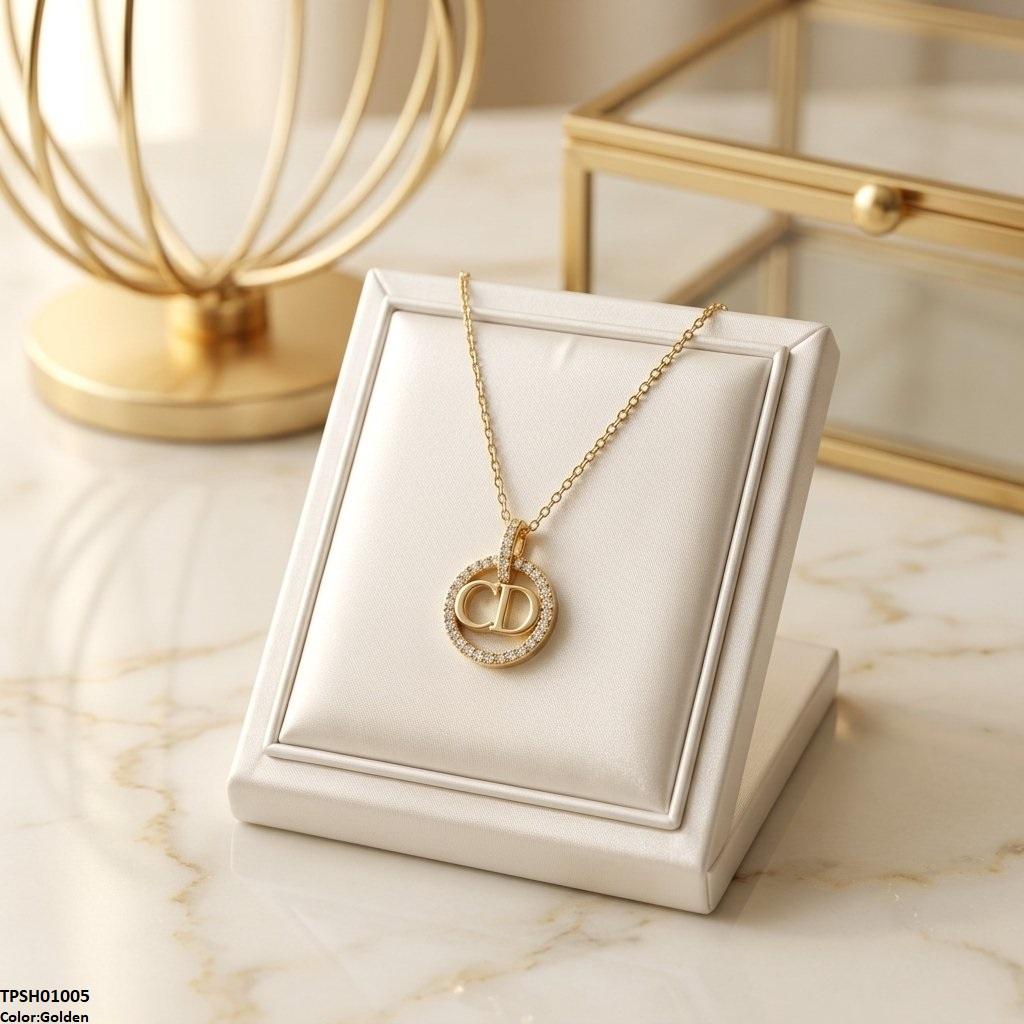 Stainless Steel Zircon Round Pendant