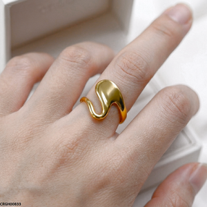 Wave Stainless Steel Ring Adjustable