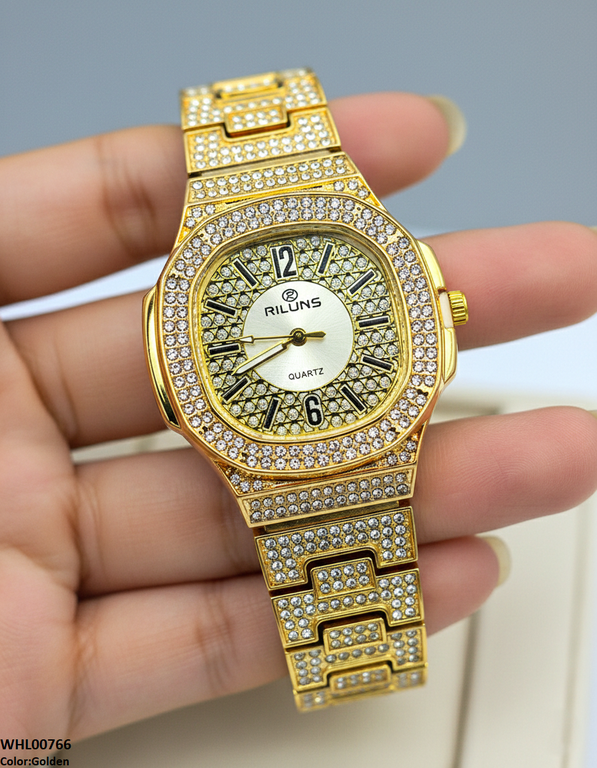 Rhinestone Round Dial Women's Watch