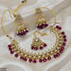 Marquise Flower Pearl Drop Rajwari Necklace Set