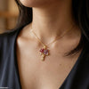 Stainless Steel Zircon Flower Bokeh Pendant