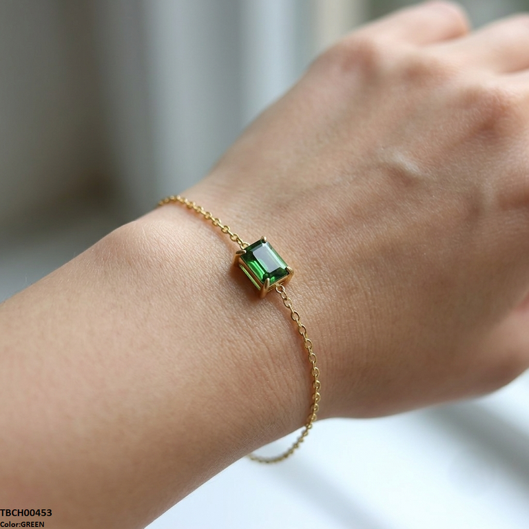 Stainless Steel Square Stone Bracelet