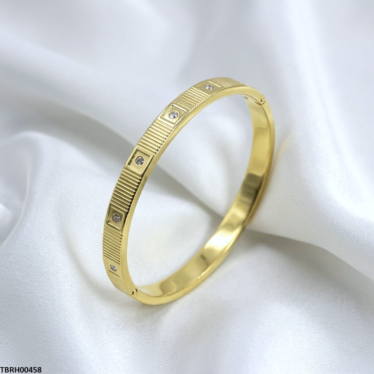 Stainless Steel Round Stone Bracelet
