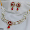 Flower Pearl Drop Necklace Set
