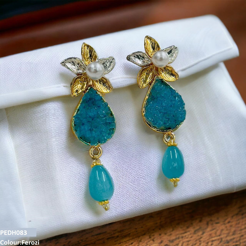 Flower Pearl Drop Earrings