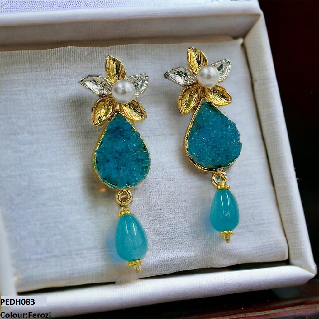 Flower Pearl Drop Earrings