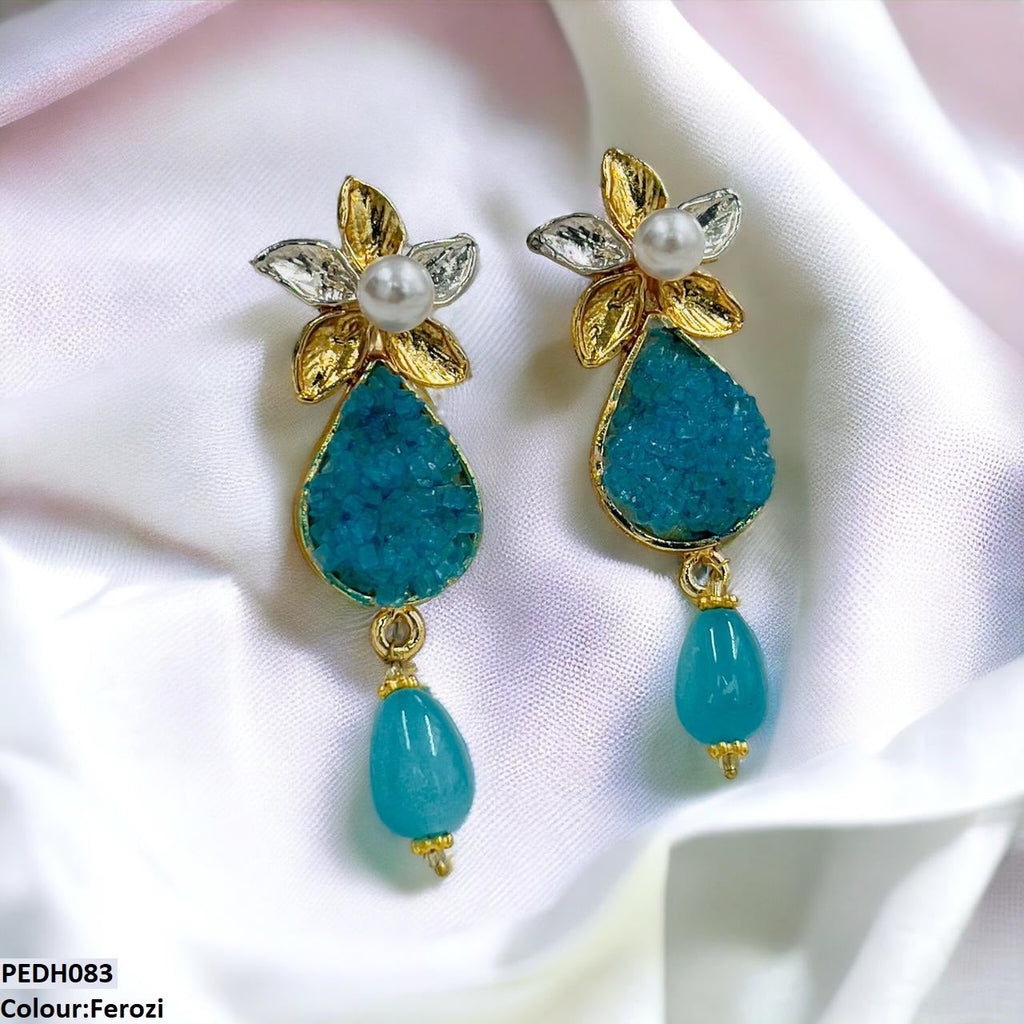 Flower Pearl Drop Earrings