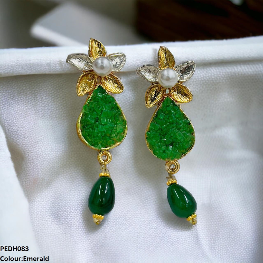 Flower Pearl Drop Earrings