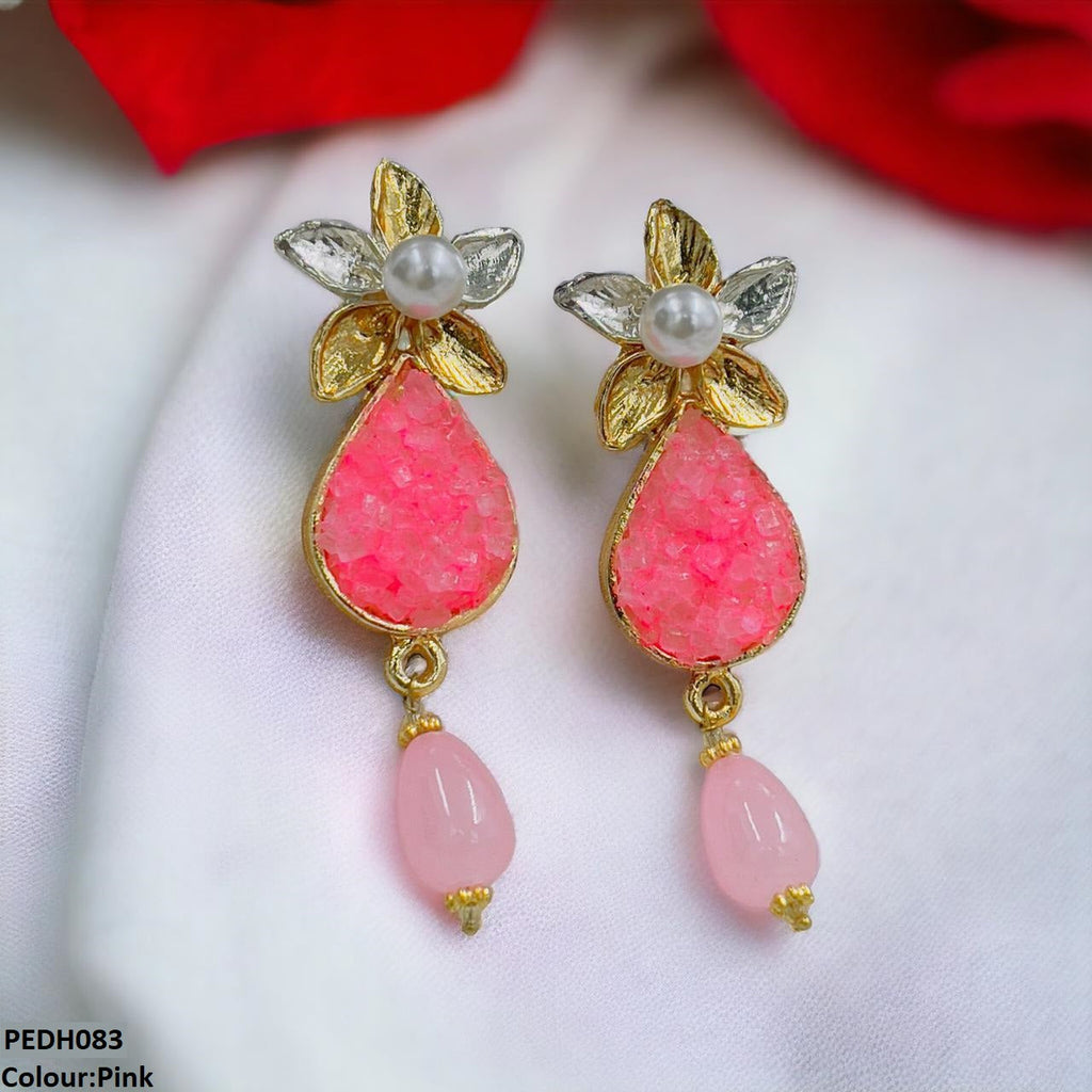 Flower Pearl Drop Earrings