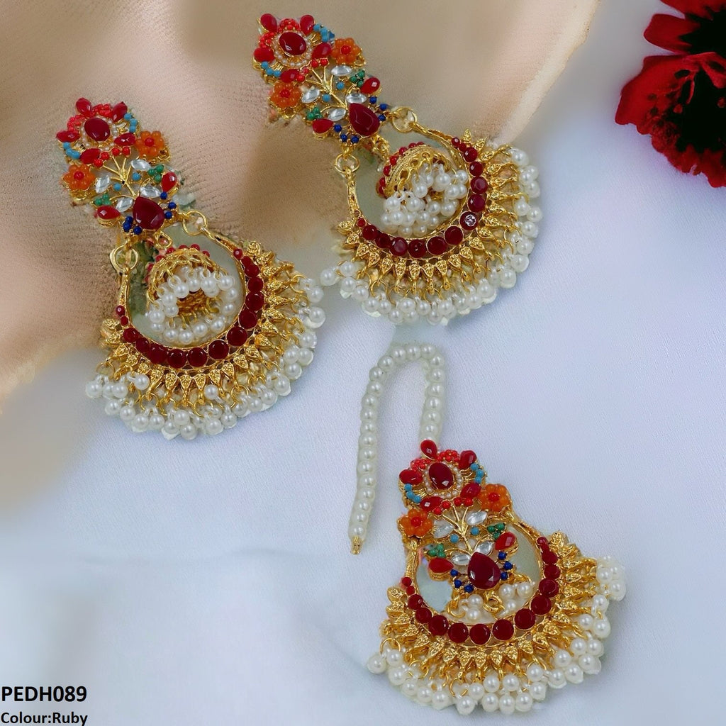 Flower Jhumki Drop Earrings