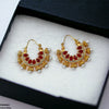 Pear Temple Ear Hoops Pair