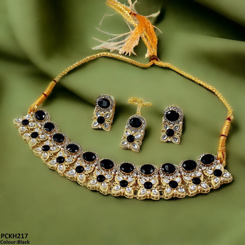 Oval/Tear/Flower Drop Choker Set