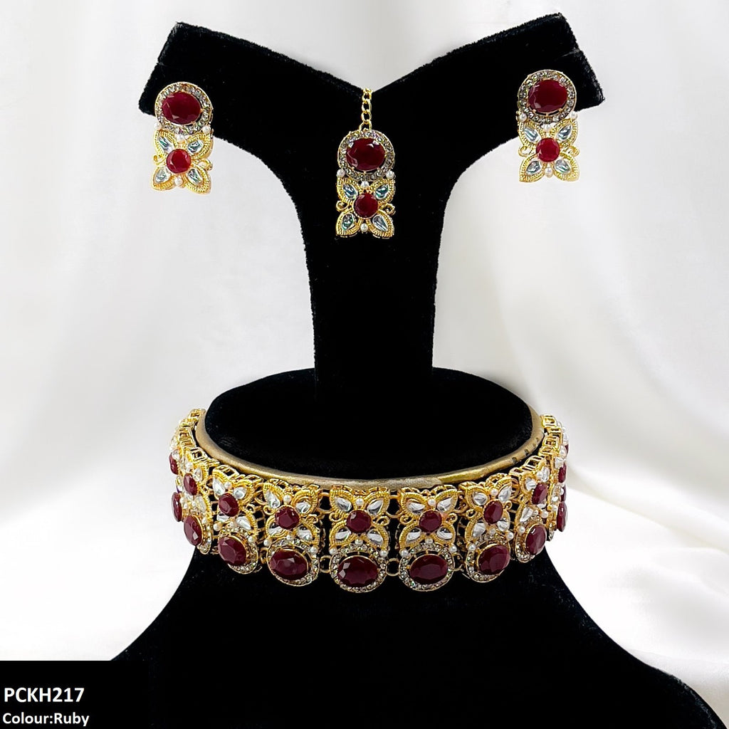 Oval/Tear/Flower Drop Choker Set