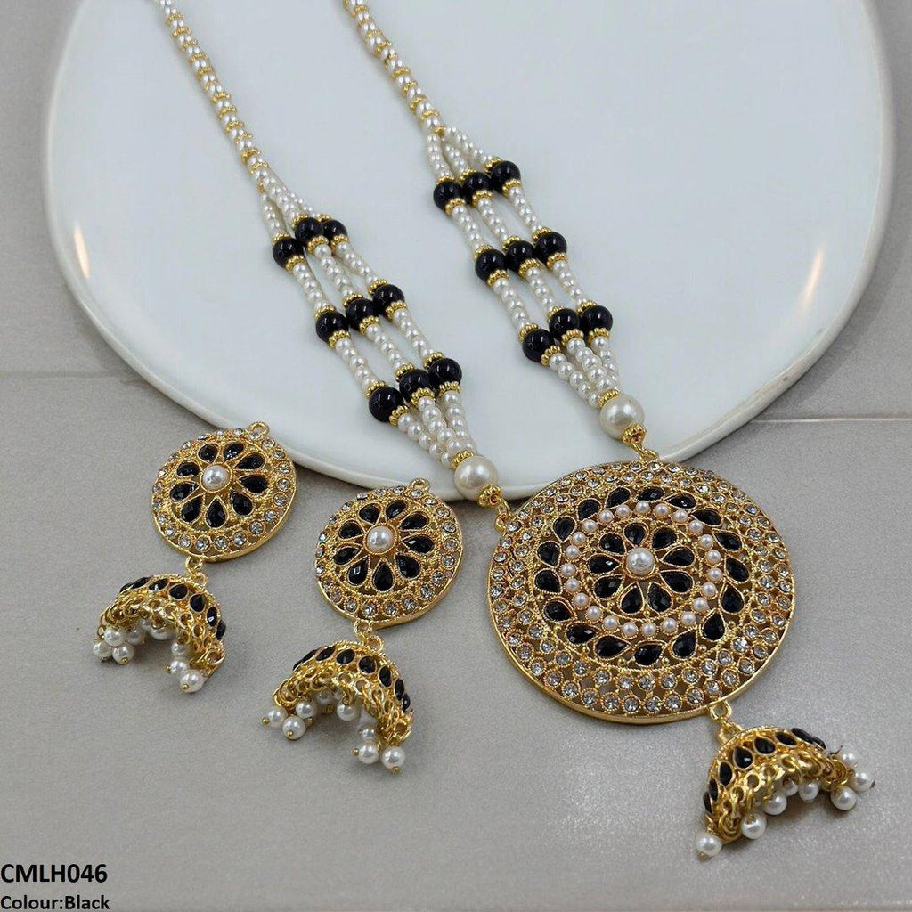 Cut Jhumki Drop Pearl Mala