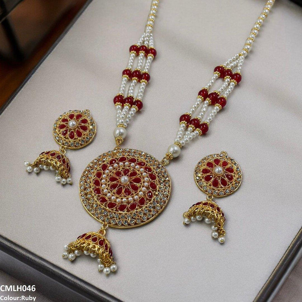 Cut Jhumki Drop Pearl Mala