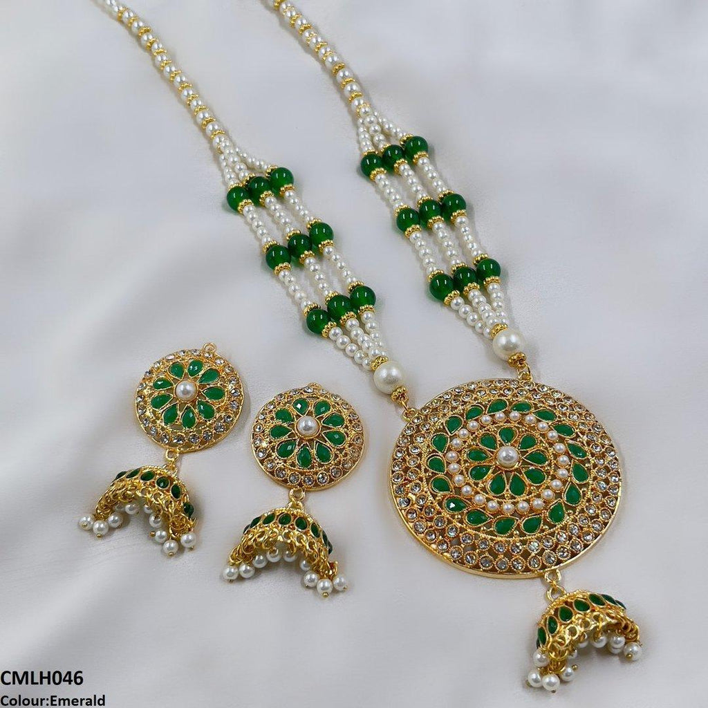 Cut Jhumki Drop Pearl Mala