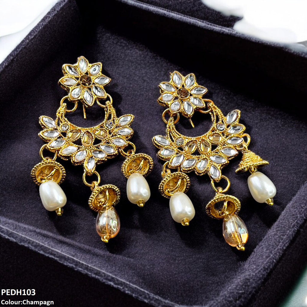 Jhumki Pearl Drop Earrings