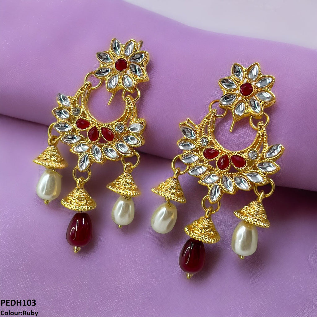Jhumki Pearl Drop Earrings