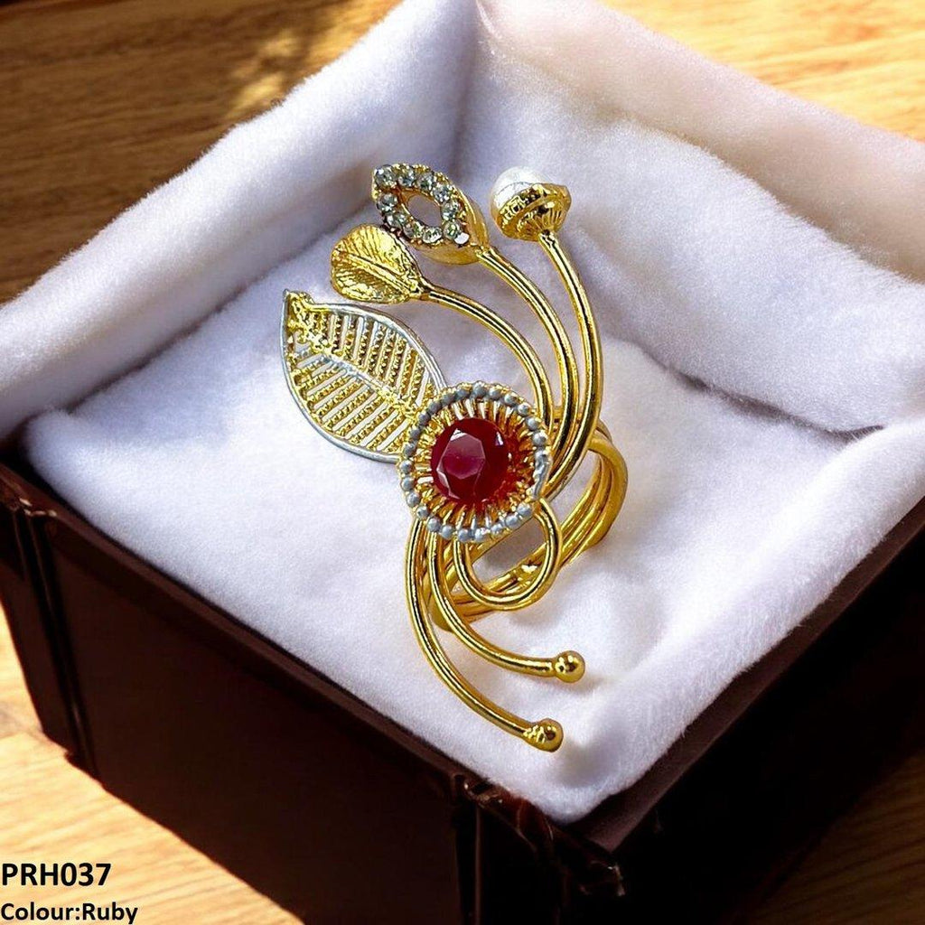 Round Leaf Ring Adjustable