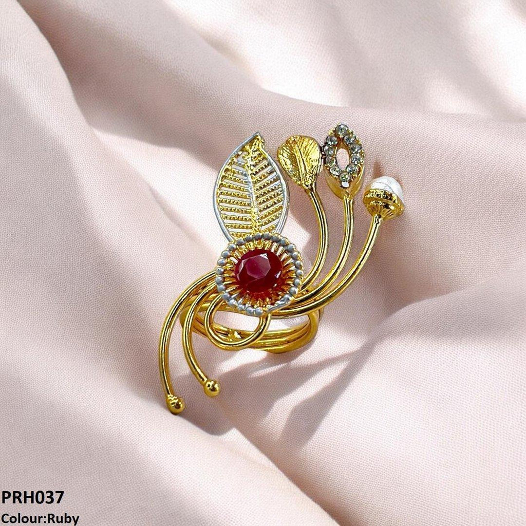 Round Leaf Ring Adjustable
