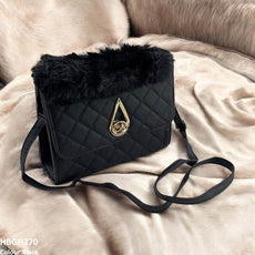 Fluffy Handle Cross body Bag