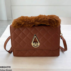 Fluffy Handle Cross body Bag
