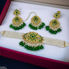 Square Flower Pearl Drop Choker Set