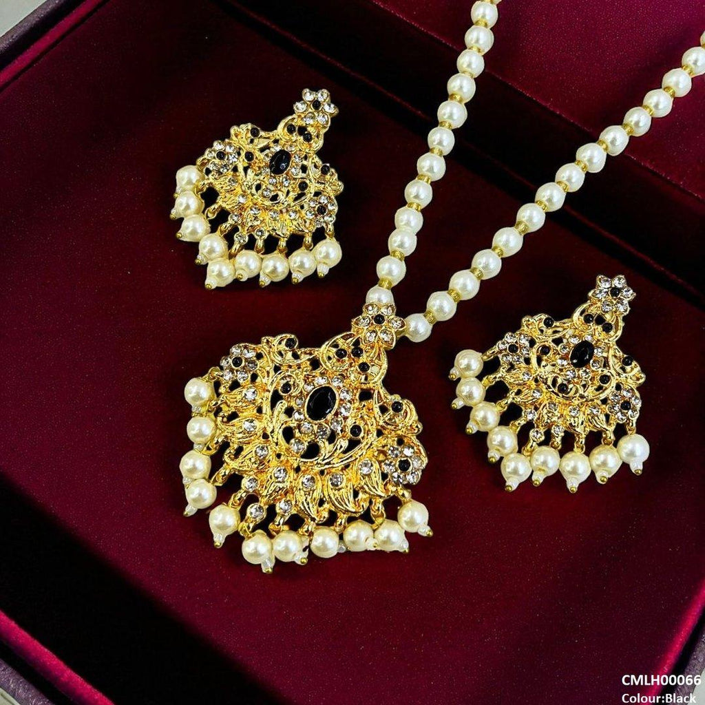 Oval/Flower Pearl Drop Mala Set