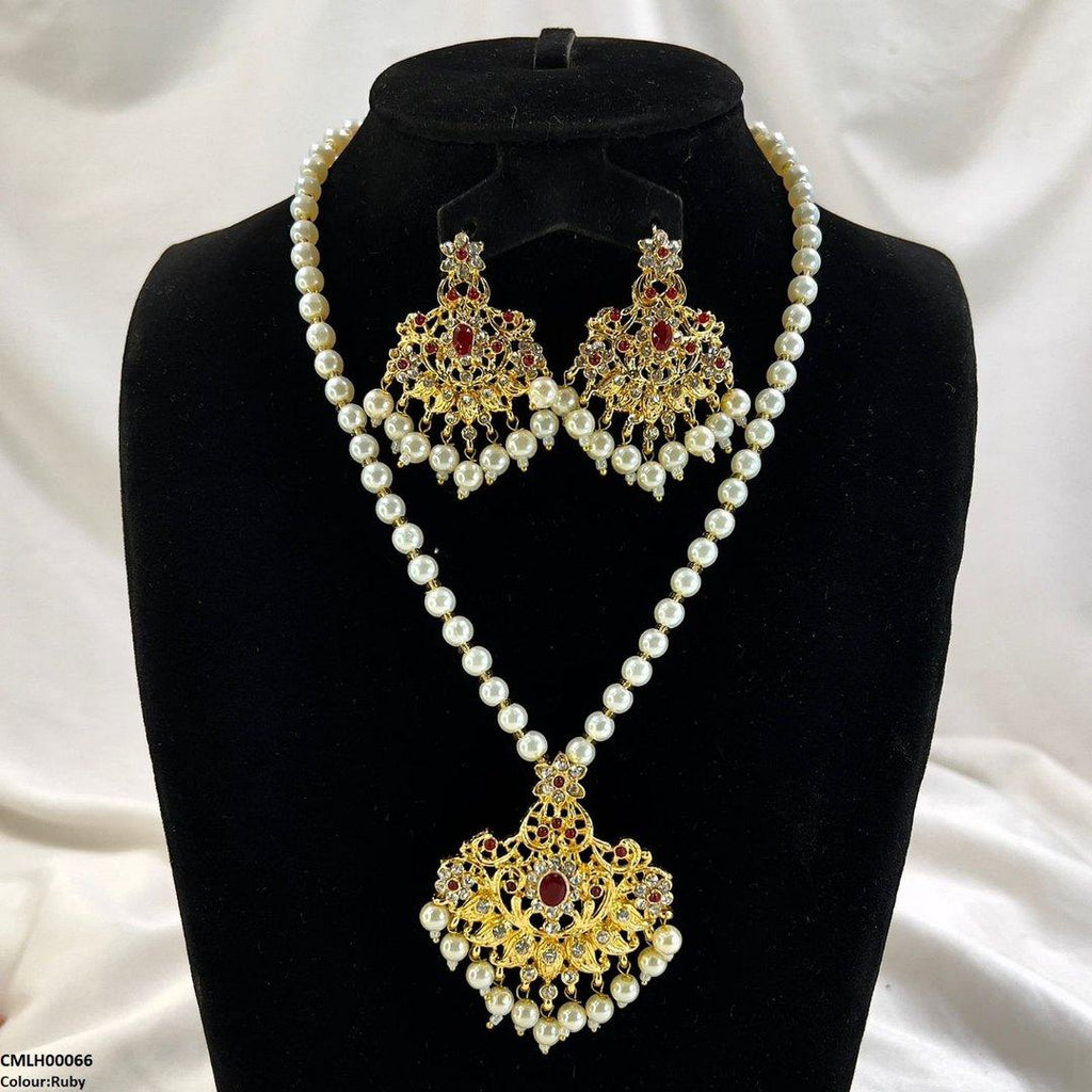 Oval/Flower Pearl Drop Mala Set