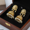 Round Flower Pearl Drop Jhumki