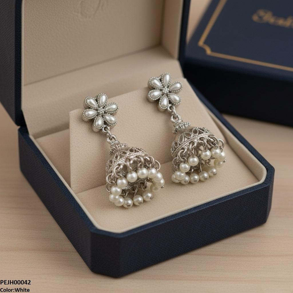 Flower Pearl Drop Jhumki