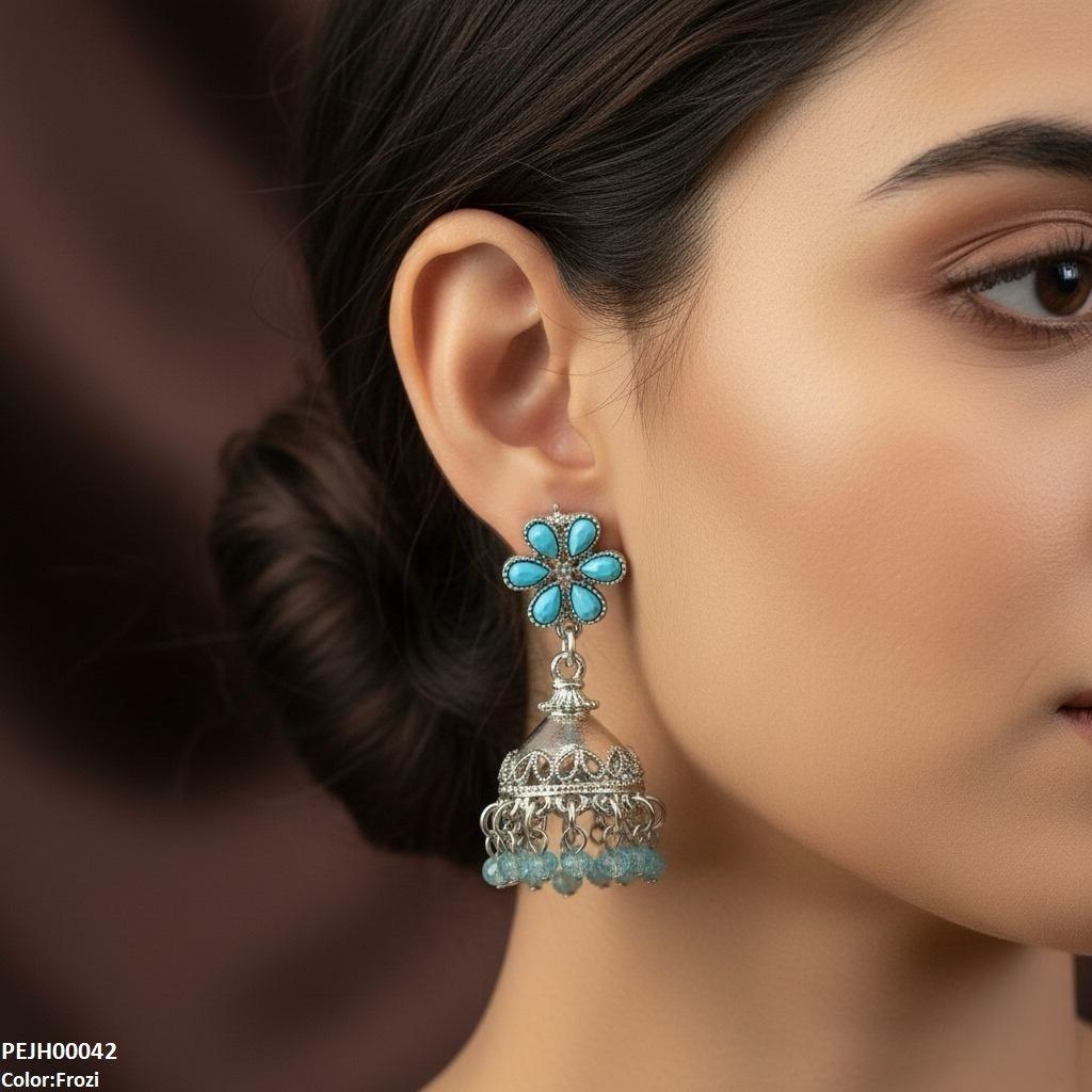 Flower Pearl Drop Jhumki