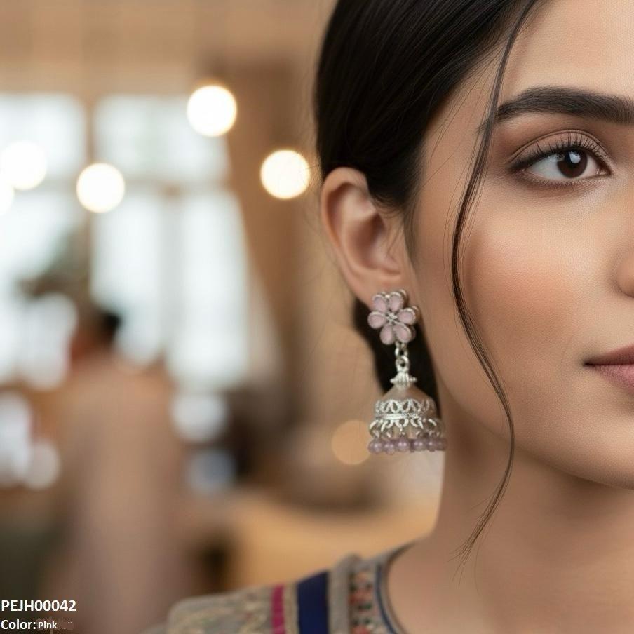 Flower Pearl Drop Jhumki