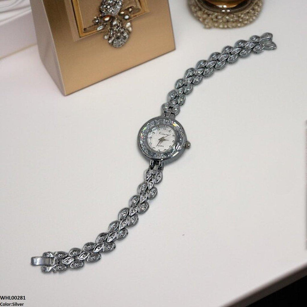 Round Rhinestone Bezel Dial Watch