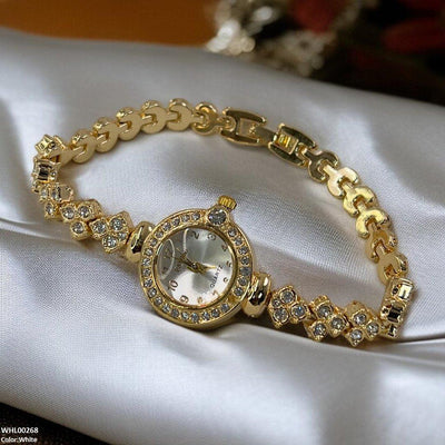Rhinestone-Embellished Dial Watch