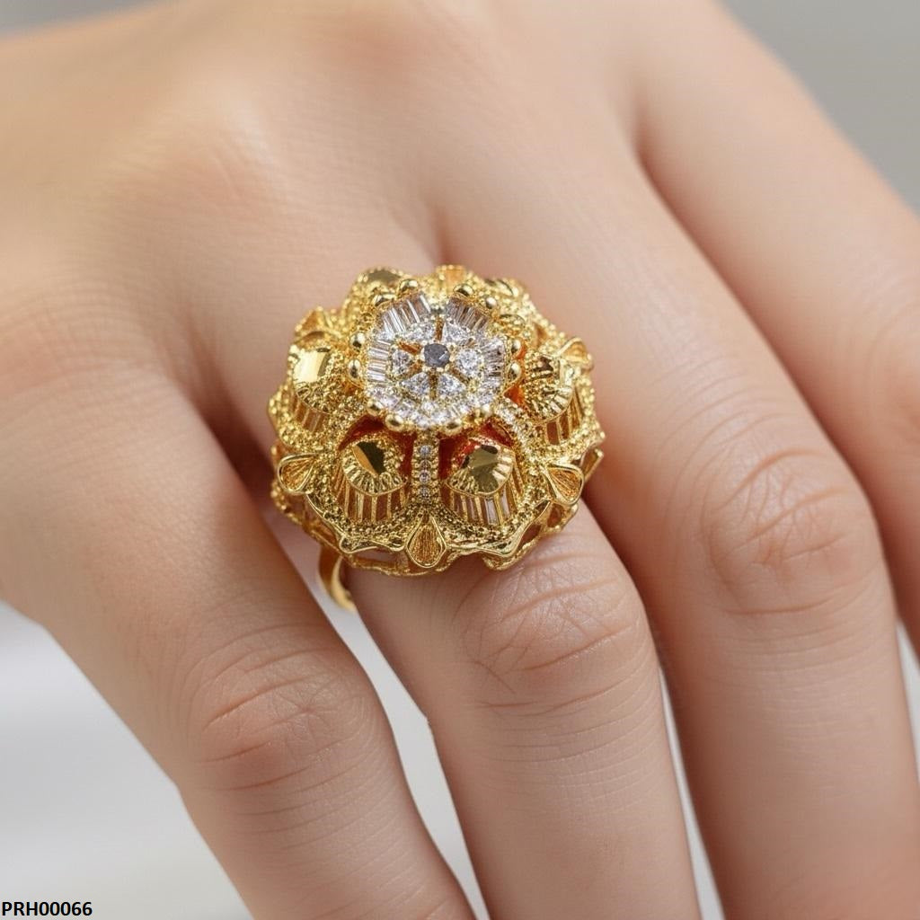 Round Flower Ring Adjustable