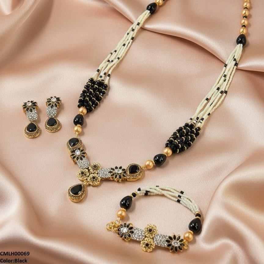 Flower Tear Drop Mala Set