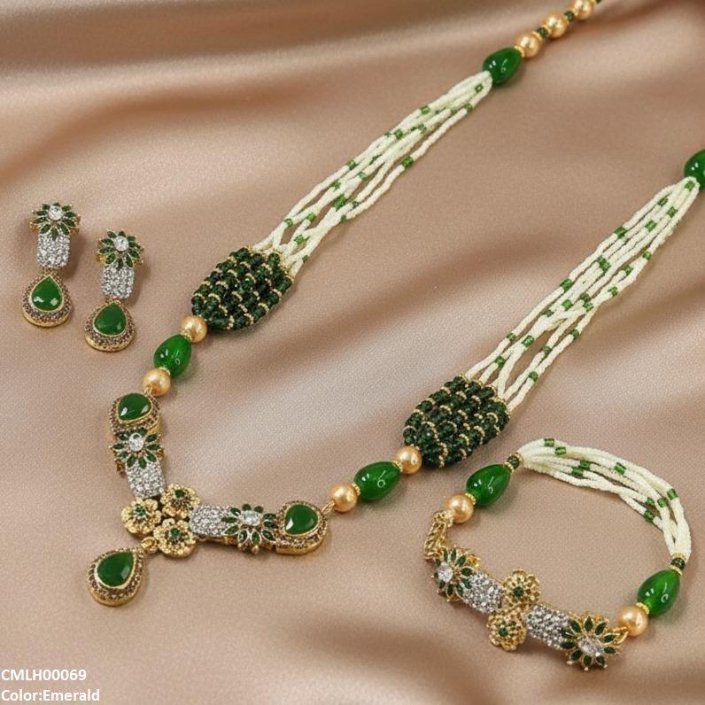 Flower Tear Drop Mala Set