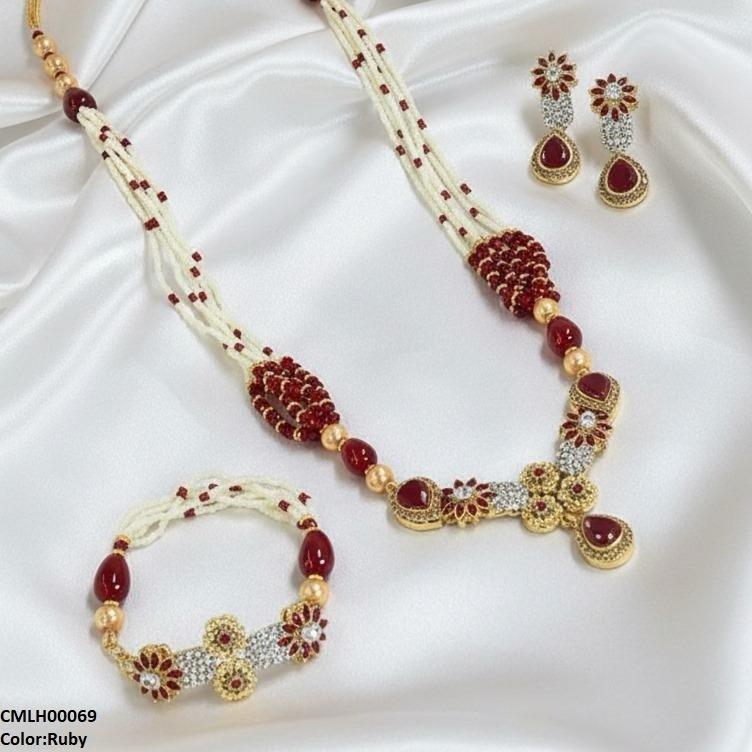 Flower Tear Drop Mala Set