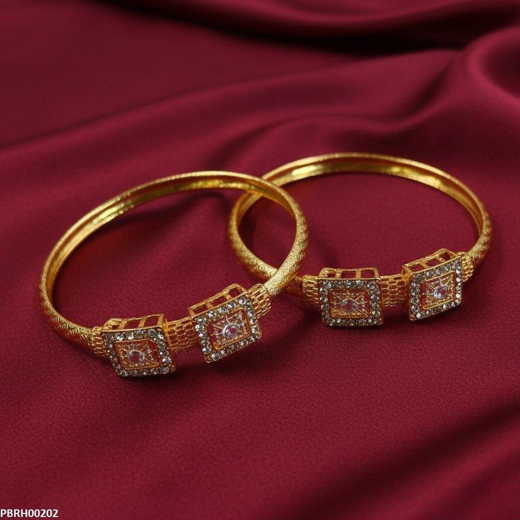 Double Square Flower Bangle Set