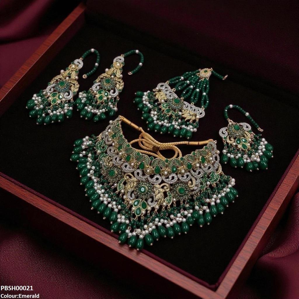 Flower Bridal Necklace Set