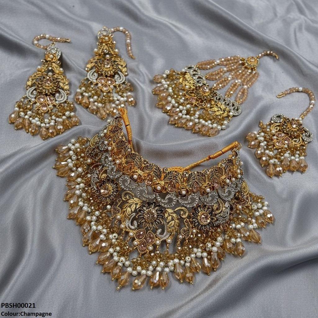 Flower Bridal Necklace Set