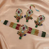 Square Flower Pearl Drop Choker Set