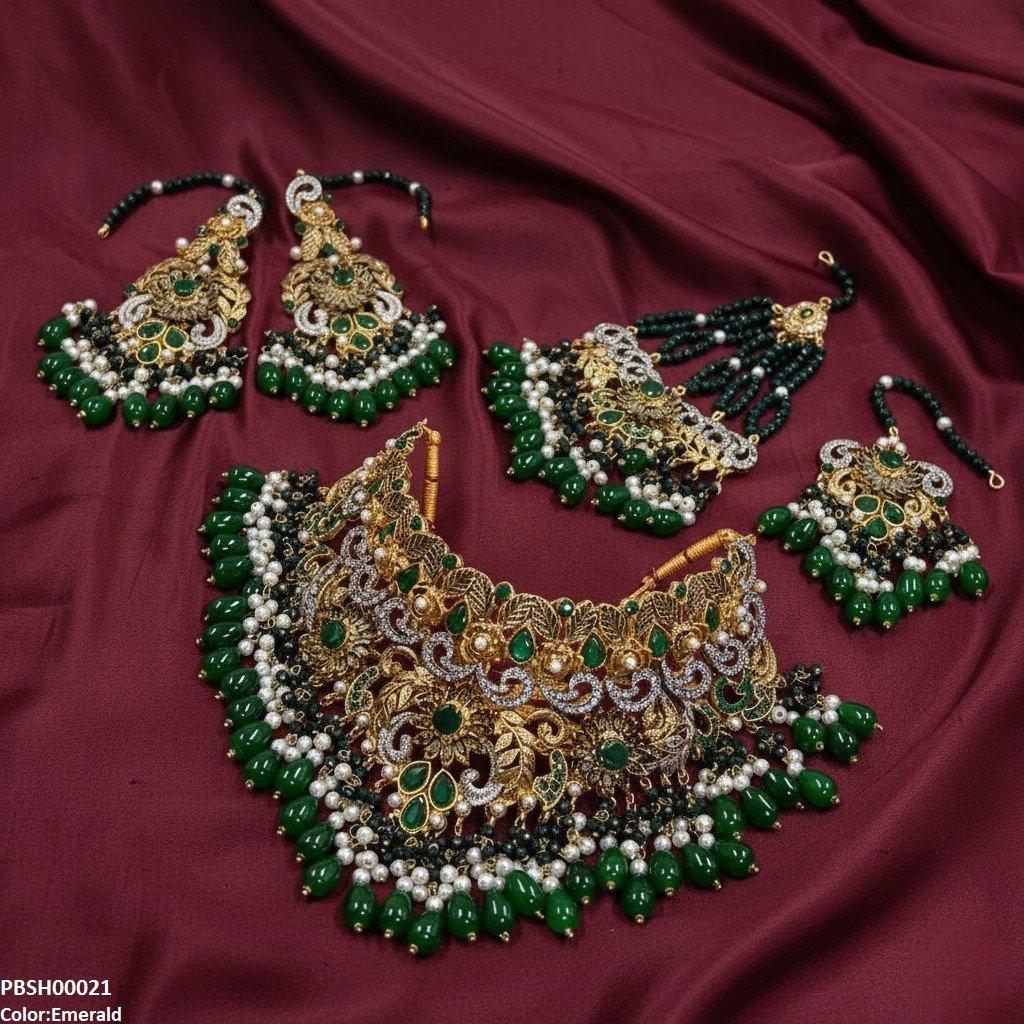 Flower Bridal Necklace Set