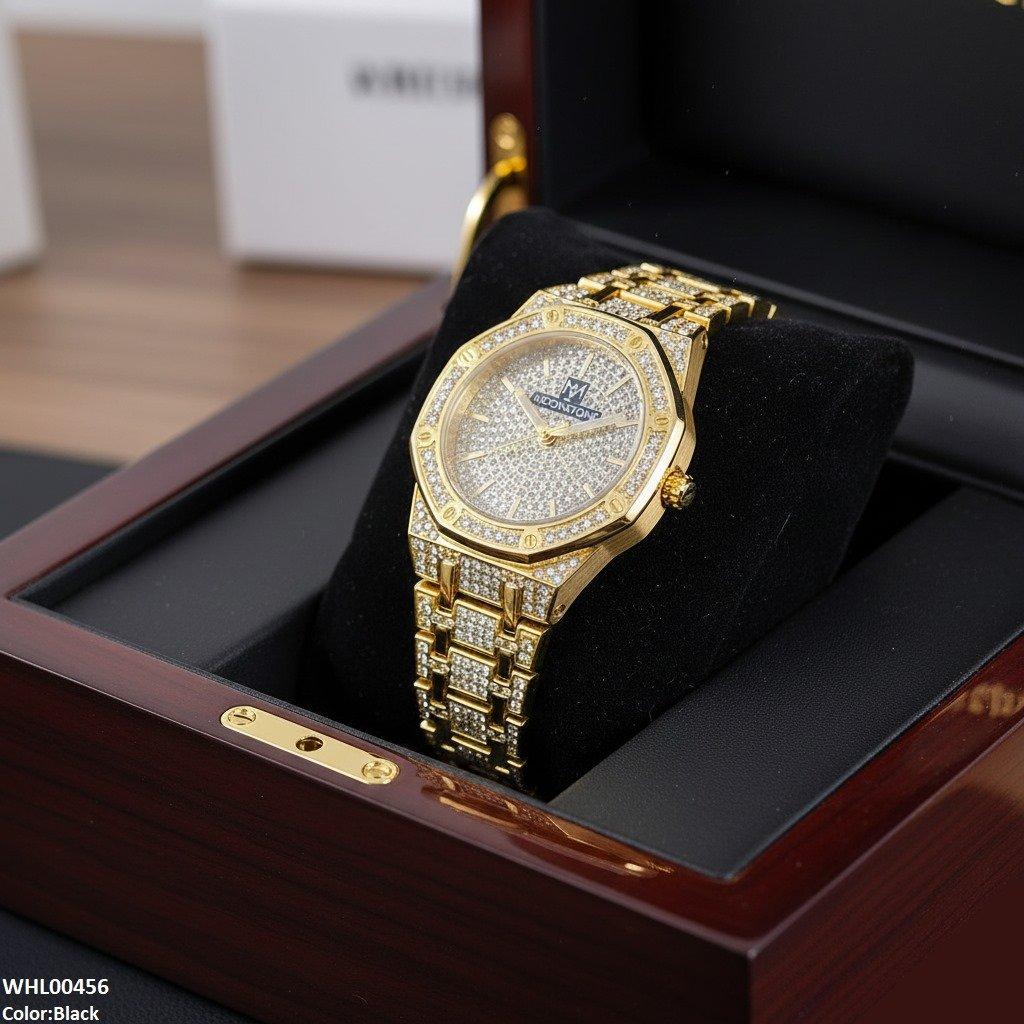 Round Stone Dial Women's Watch