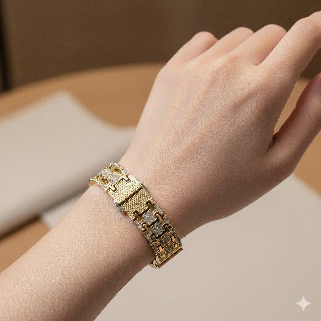 Round Stone Dial Women's Watch